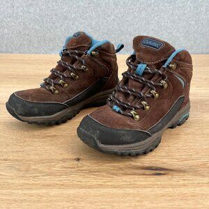 Cabelas Womens Portia II Hiking Boots Size 6M Brown Blue Leather Lace Up Winter